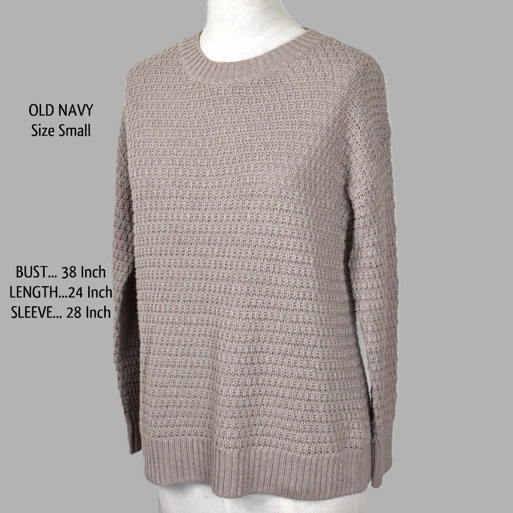 OLD NAVY Sweater S Brown Long Sleeve Brown Crew Neck Machine Wash BIN10
